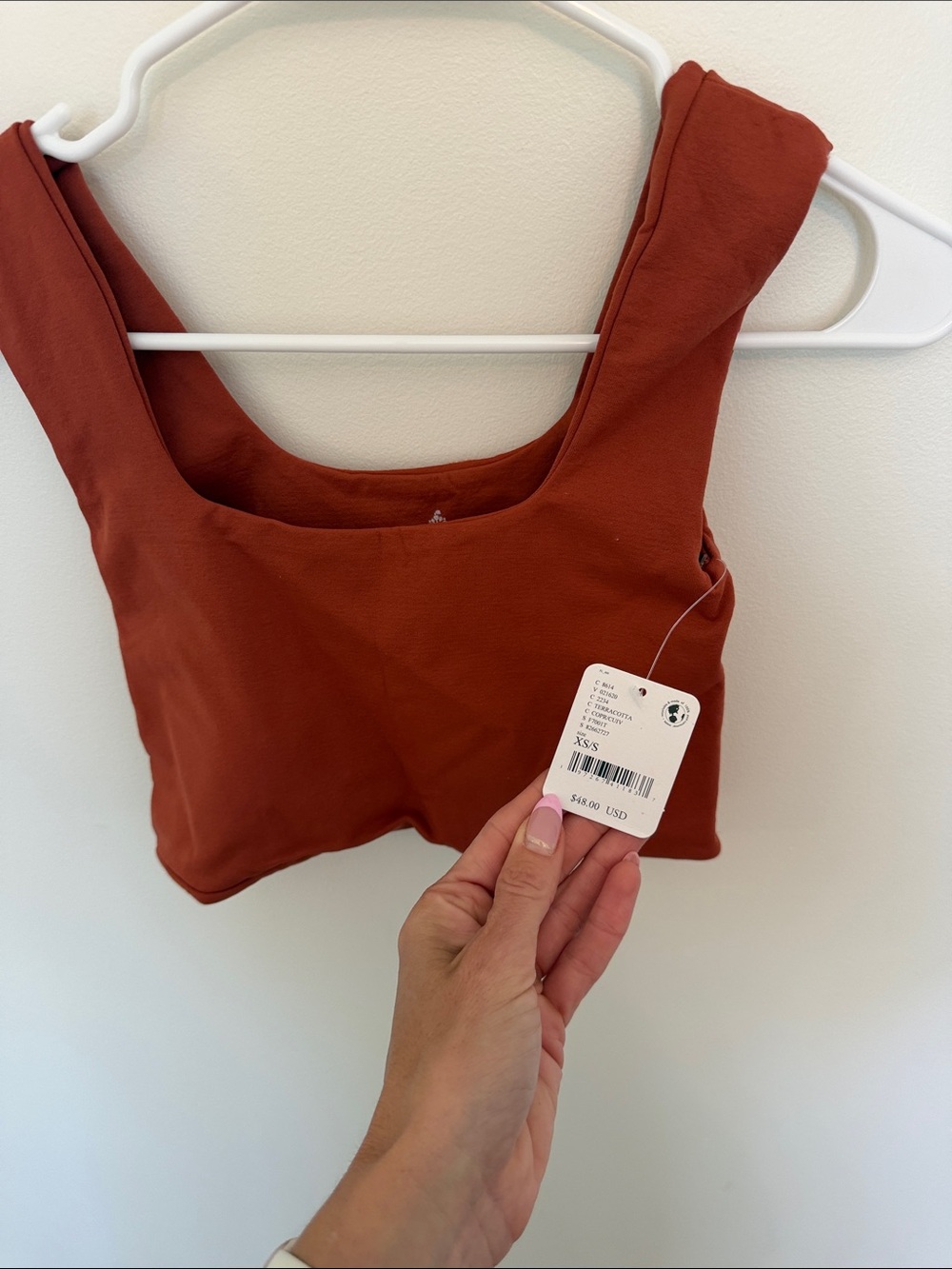 Free People Rust Square-Neck Crop Tank